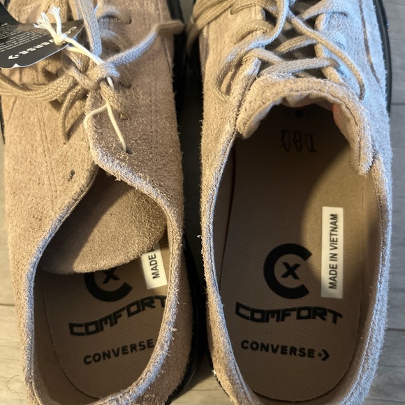 Converse Beige and Black Platform Sneakers
